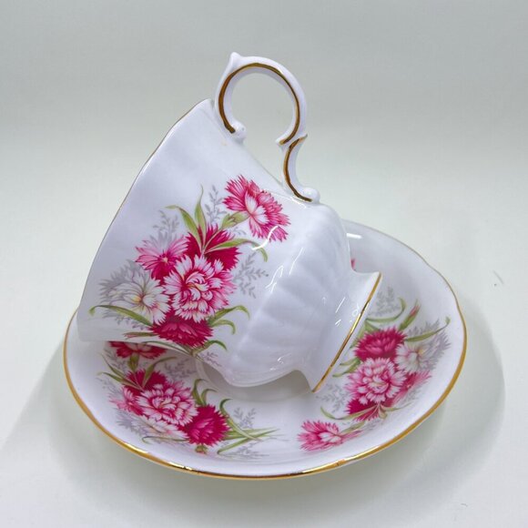 Vintage Paragon Teacup and Saucer, Flower Festival K, Footed Tea Cup Set - Picture 4 of 9